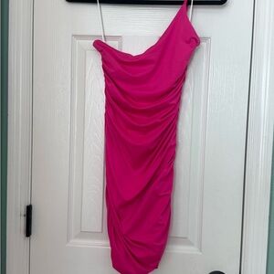 NWT Hello Molly Fuchsia One Shoulder Dress “Changed My Name”
